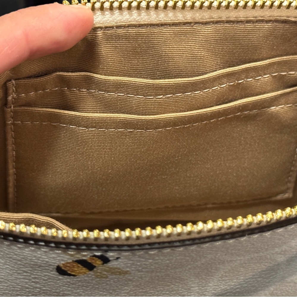 Coach Nolita 19 Purse - Signature Canvas With Bee Print (gold & glacier white) - Picture 3 of 9